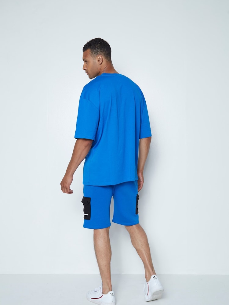 Blauw - Hype. CONTINU8 Unisex Cargo Pocket Shorts - Image 2 of 5