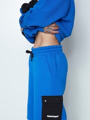 Blauw - Hype. CONTINU8 Unisex Cargo Pocket Shorts - Image 3 of 5