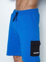 Blauw - Hype. CONTINU8 Unisex Cargo Pocket Shorts - Image 4 of 5