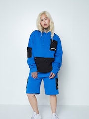 Blauw - Hype. CONTINU8 Unisex Cargo Pocket Shorts - Image 5 of 5