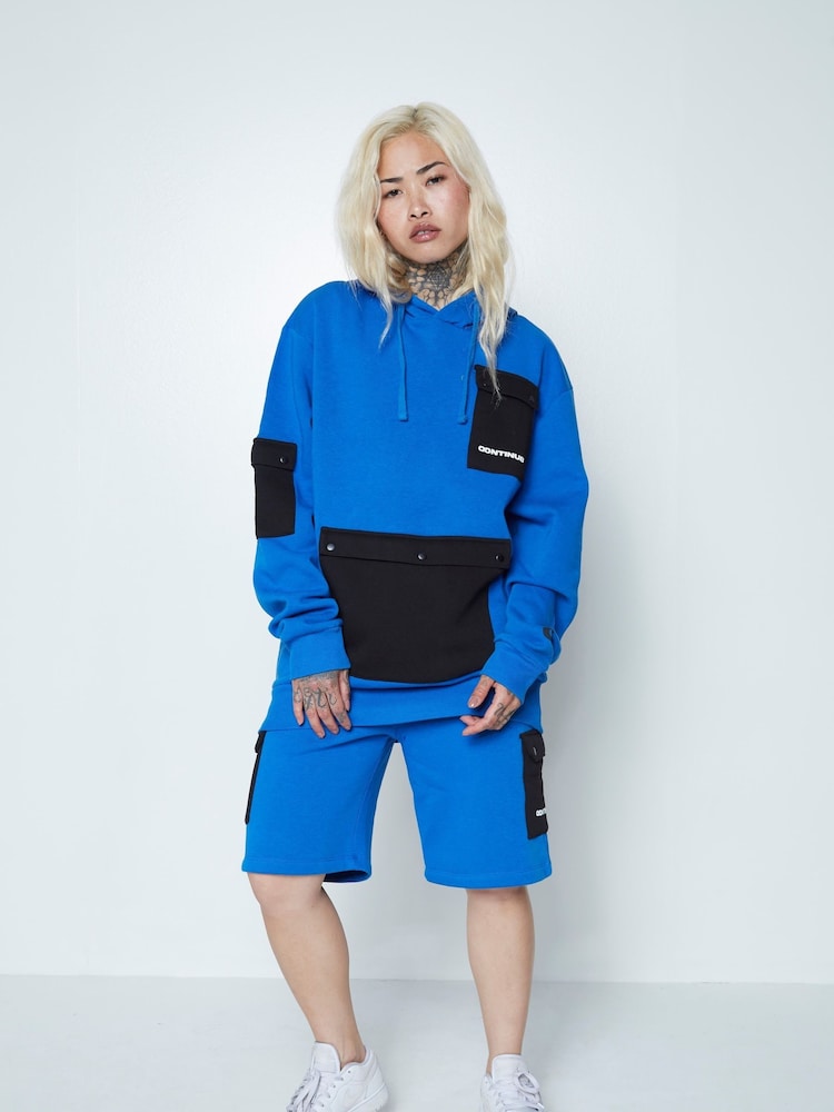Blauw - Hype. CONTINU8 Unisex Cargo Pocket Shorts - Image 5 of 5