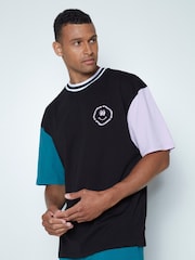 Hype. CONTINU8 Unisex Happy Ringer Boxy Black T-Shirt - Image 2 of 6
