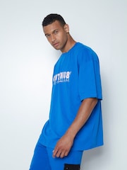 Hype. Blue CONTINU8 Unisex Novelty Boxy T-Shirt - Image 1 of 4