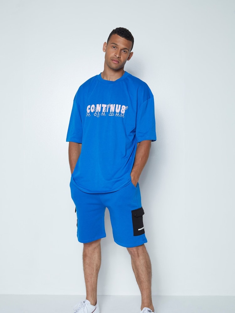 Hype. Blue CONTINU8 Unisex Novelty Boxy T-Shirt - Image 2 of 4