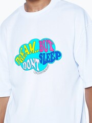 Hype. CONTINU8 Unisex Dream But Dont Sleep Boxy White T-Shirt - Image 5 of 5
