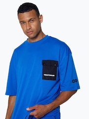 Hype. Blue CONTINU8 Unisex Cargo Pocket Boxy T-Shirt - Imagen 3 de 4