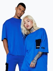 Hype. Blue CONTINU8 Unisex Cargo Pocket Boxy T-Shirt - Imagen 4 de 4