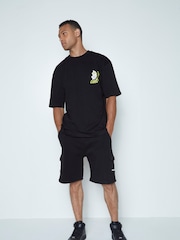 Hype. CONTINU8 Unisex Don't Pick Flowers Boxy Black T-Shirt - Image 1 of 9