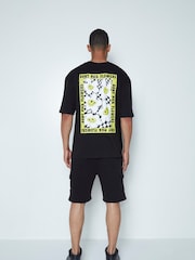 Hype. CONTINU8 Unisex Don't Pick Flowers Boxy Black T-Shirt - Image 2 of 9