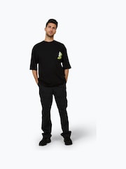 Hype. CONTINU8 Unisex Don't Pick Flowers Boxy Black T-Shirt - Image 4 of 9