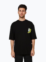 Hype. CONTINU8 Unisex Don't Pick Flowers Boxy Black T-Shirt - Image 5 of 9