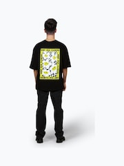 Hype. CONTINU8 Unisex Don't Pick Flowers Boxy Black T-Shirt - Image 6 of 9