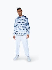Hype. CONTINU8 Unisex Mono Tie Dye Long Sleeve Boxy Blue T-Shirt - Image 1 of 5