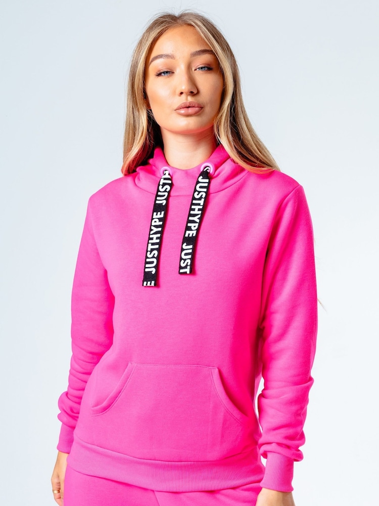 Różowy - Hype Womens Drawcord Hoodie - Image 1 of 5