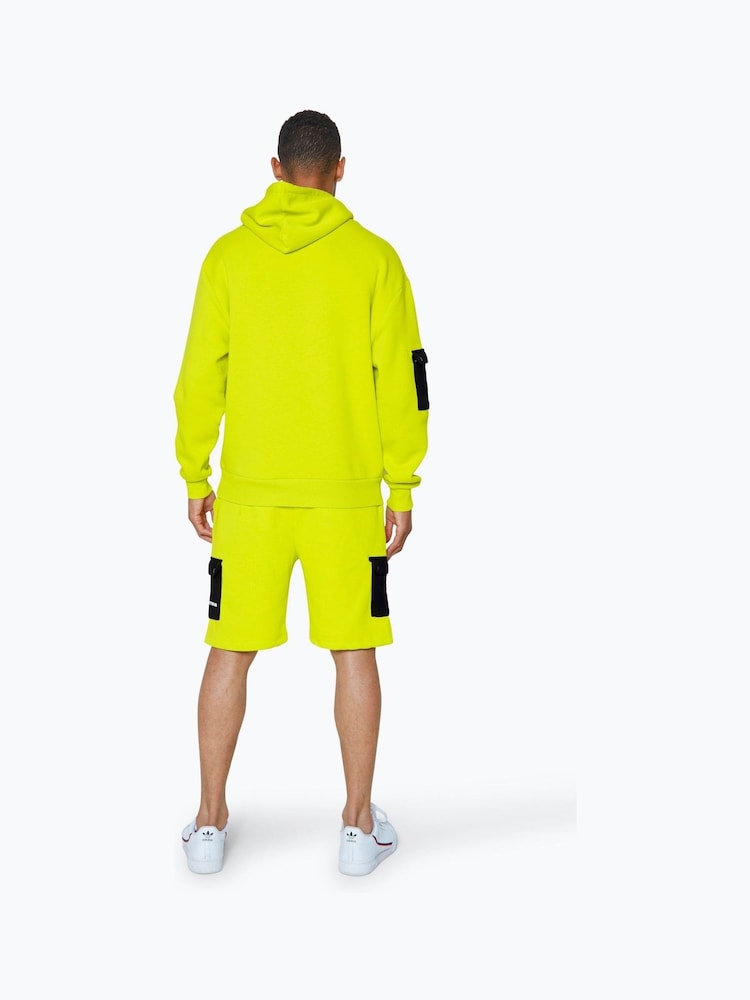 Hype. Yellow CONTINU8 Unisex Cargo Pocket Boxy Hoodie - Image 3 of 4