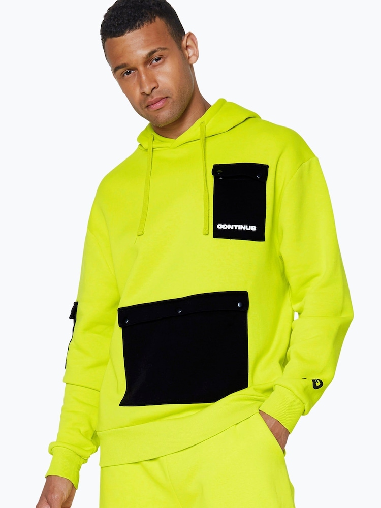 Hype. Yellow CONTINU8 Unisex Cargo Pocket Boxy Hoodie - Image 4 of 4