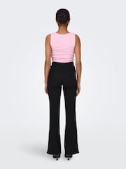 ONLY Black Ribbed Jersey Flared Trousers - Image 3 of 6