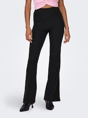 ONLY Black Ribbed Jersey Flared Trousers - Image 4 of 6