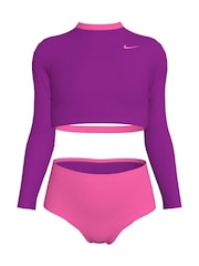 Nike Pink Long Sleeve Bikini Set - Image 1 of 3