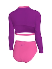 Nike Pink Long Sleeve Bikini Set - Image 2 of 3