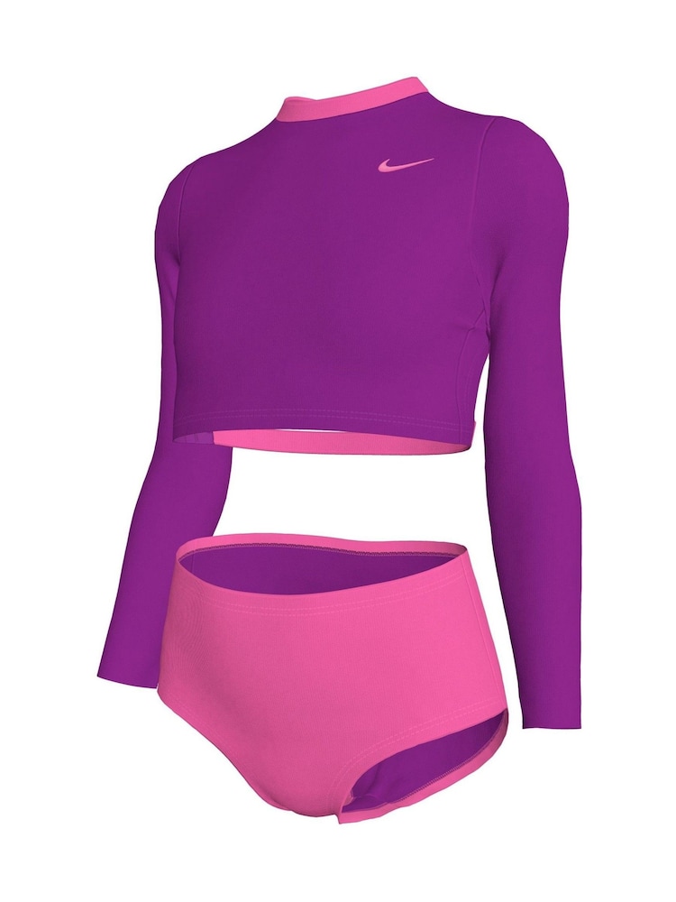 Nike Pink Long Sleeve Bikini Set - Image 3 of 3
