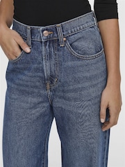 ONLY Blue Hope Extra High Waisted Wide Leg 100% Cotton Jeans - Image 3 of 6