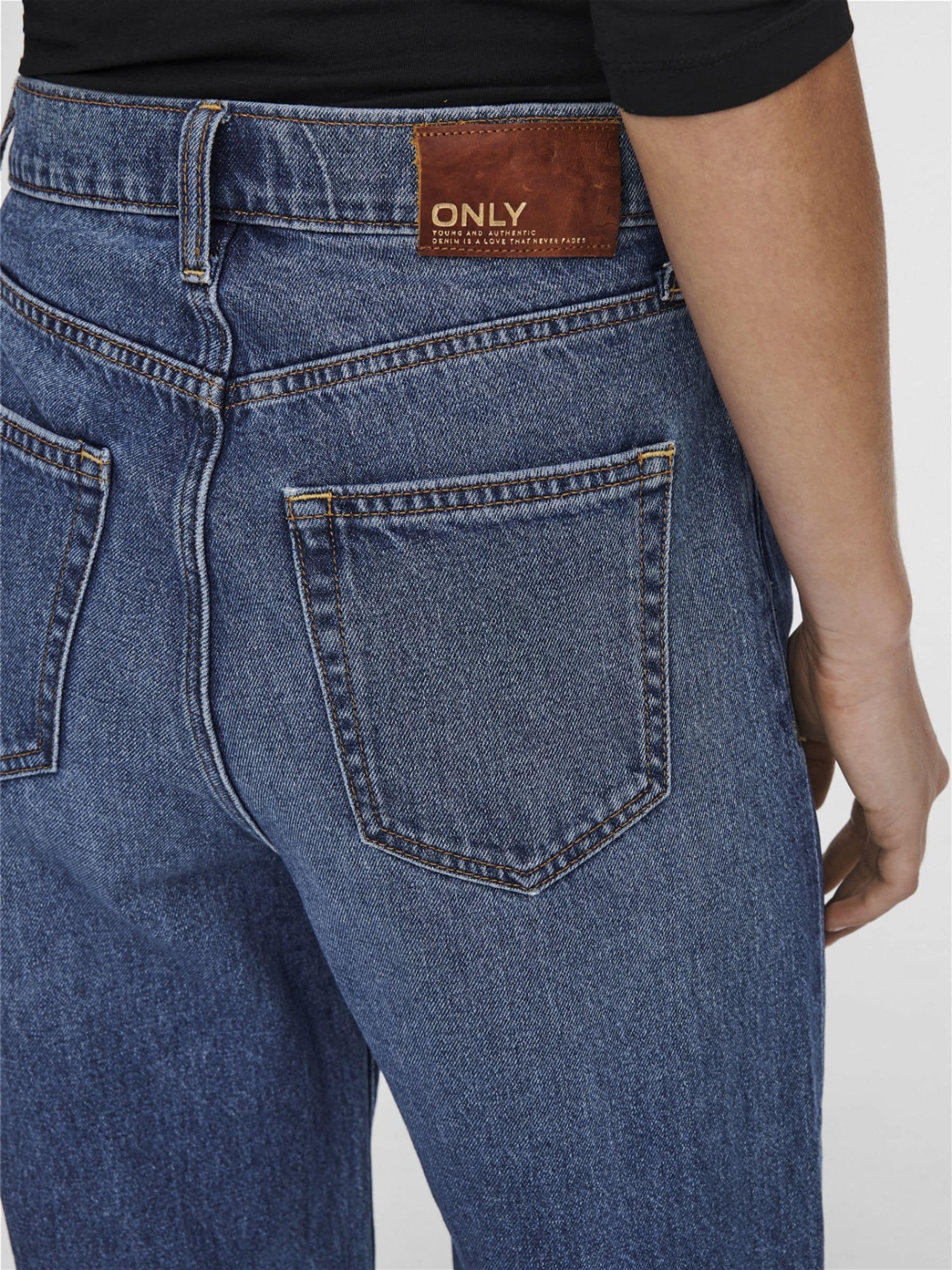 Buy ONLY Blue Hope Extra High Waisted Wide Leg 100% Cotton
