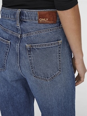 ONLY Blue Hope Extra High Waisted Wide Leg 100% Cotton Jeans - Image 4 of 6
