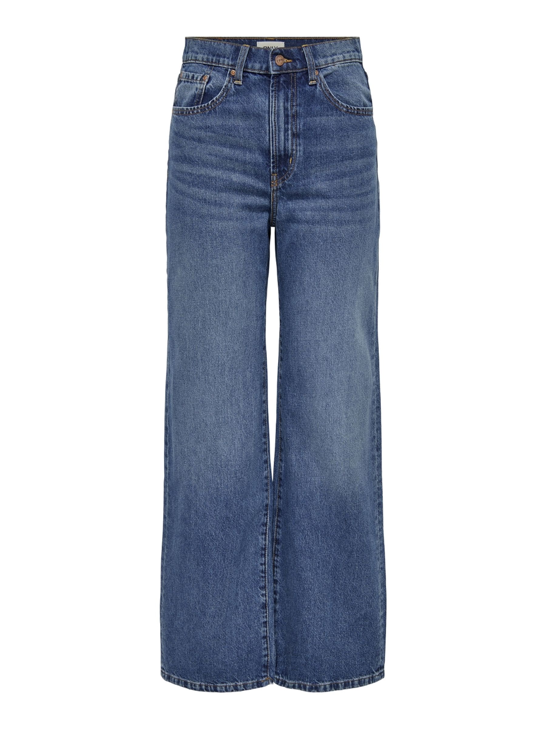 Buy ONLY Blue Hope Extra High Waisted Wide Leg 100% Cotton