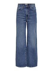 ONLY Blue Hope Extra High Waisted Wide Leg 100% Cotton Jeans - Image 5 of 6