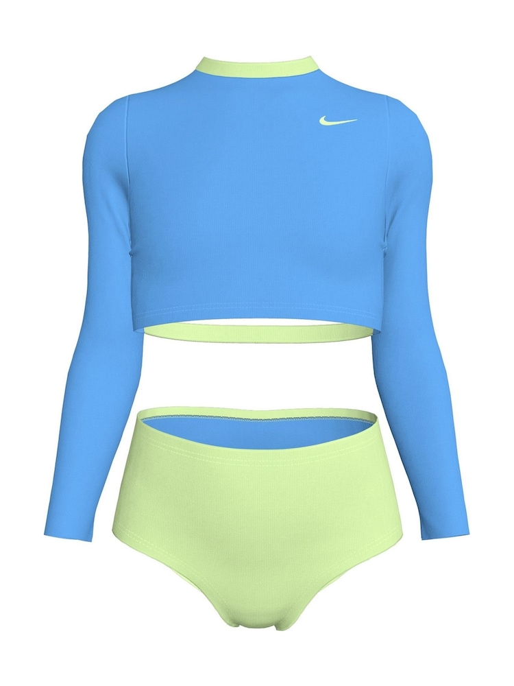 Nike Blue Long Sleeve Bikini Set - Image 1 of 3