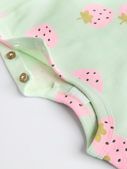 Erdbeer-Print in Grün und Rosa - Baby Top and Wide Leg Trousers 2 Piece Set (0mths-2yrs) - Bild 7 von 10