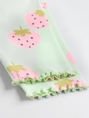Erdbeer-Print in Grün und Rosa - Baby Top and Wide Leg Trousers 2 Piece Set (0mths-2yrs) - Bild 9 von 10