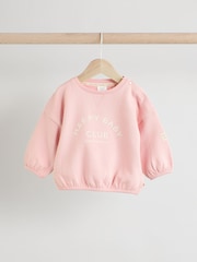 Pink/ Grey Slogan Stripe Sweater and Leggings Set - Image 10 of 17