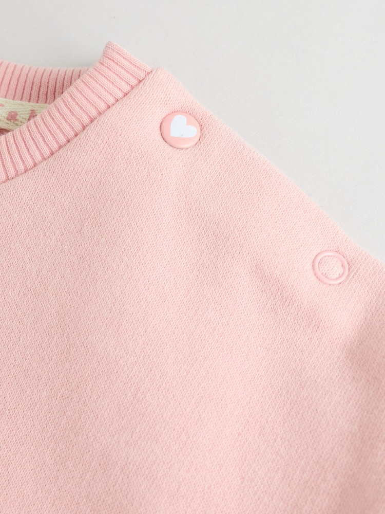 Pink/ Grey Slogan Stripe Sweater and Leggings Set - Image 13 of 17