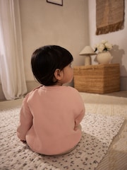Pink/ Grey Slogan Stripe Sweater and Leggings Set - Image 3 of 17