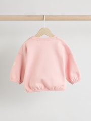 Pink/ Grey Slogan Stripe Sweater and Leggings Set - Image 9 of 17