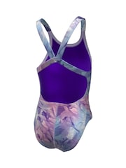 Nike Purple Tie Dye Print Fastback Swimsuit - Image 2 of 3
