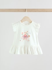 Pink/White Fairy Mouse Baby Short Sleeve Top and Legging 2 Piece Set - Image 2 of 12