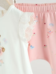 Pink/White Fairy Mouse Baby Short Sleeve Top and Legging 2 Piece Set - Image 7 of 12