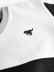 Black/White Colour Block Crew Neck Jumper - Image 2 of 3