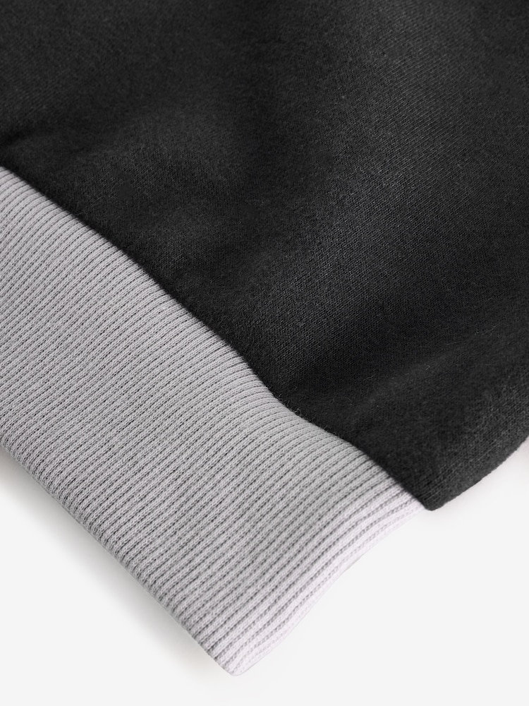 Black/White Colour Block Crew Neck Jumper - Image 3 of 3