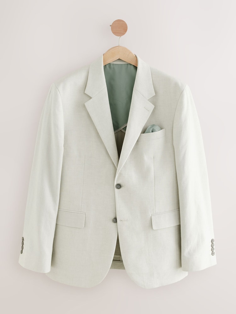 écru - Veste de costume en lin texturé - Image 6 of 10