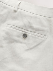 Ecru Tailored Fit Linen Texture Suit Trousers - Image 9 of 11