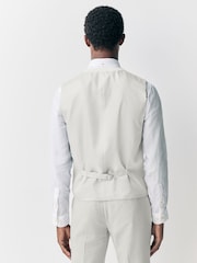 Ecru - Vestă de costum din in texturat - Imaginea 3 din 7