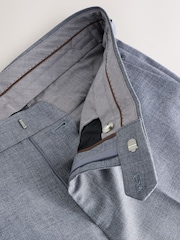 Blue Tailored Fit Texture Suit Trousers - Image 10 of 11
