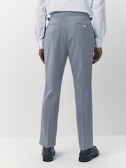 Blue Tailored Fit Texture Suit Trousers - Image 3 of 11