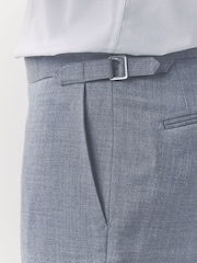 Blue Tailored Fit Texture Suit Trousers - Image 4 of 11