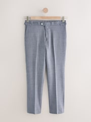 Blue Tailored Fit Texture Suit Trousers - Image 5 of 11