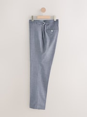 Blue Tailored Fit Texture Suit Trousers - Image 6 of 11